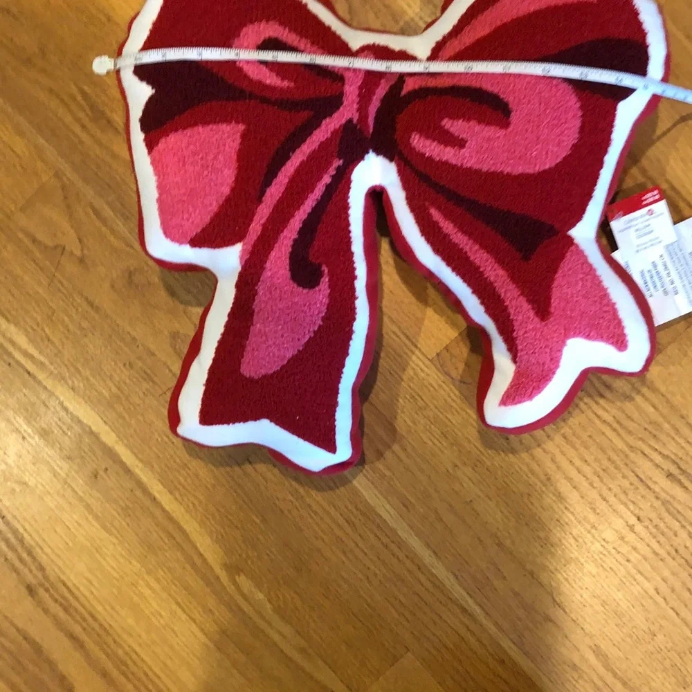 New with tag Celebrate It Red and Pink Bow Holiday Pillow